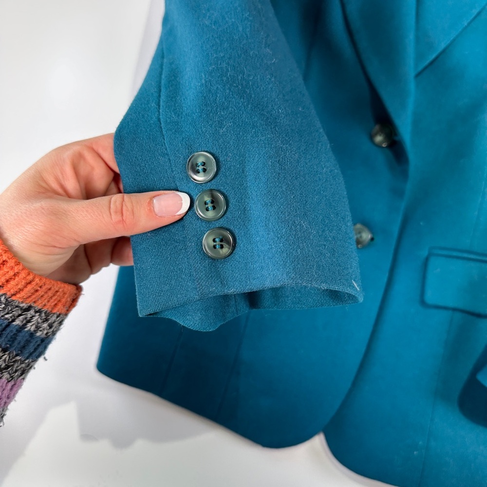 Pendleton wool blazer tailored two button teal bl… - image 9